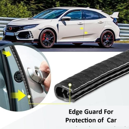 Universal Car Door Protector Strip – 5 Meters (Rubber + Metal)